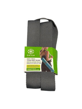 Gaiam Easy Cinch Yoga Mat Sling Strap Womens Gray Hands-Free Carrier Adjustable